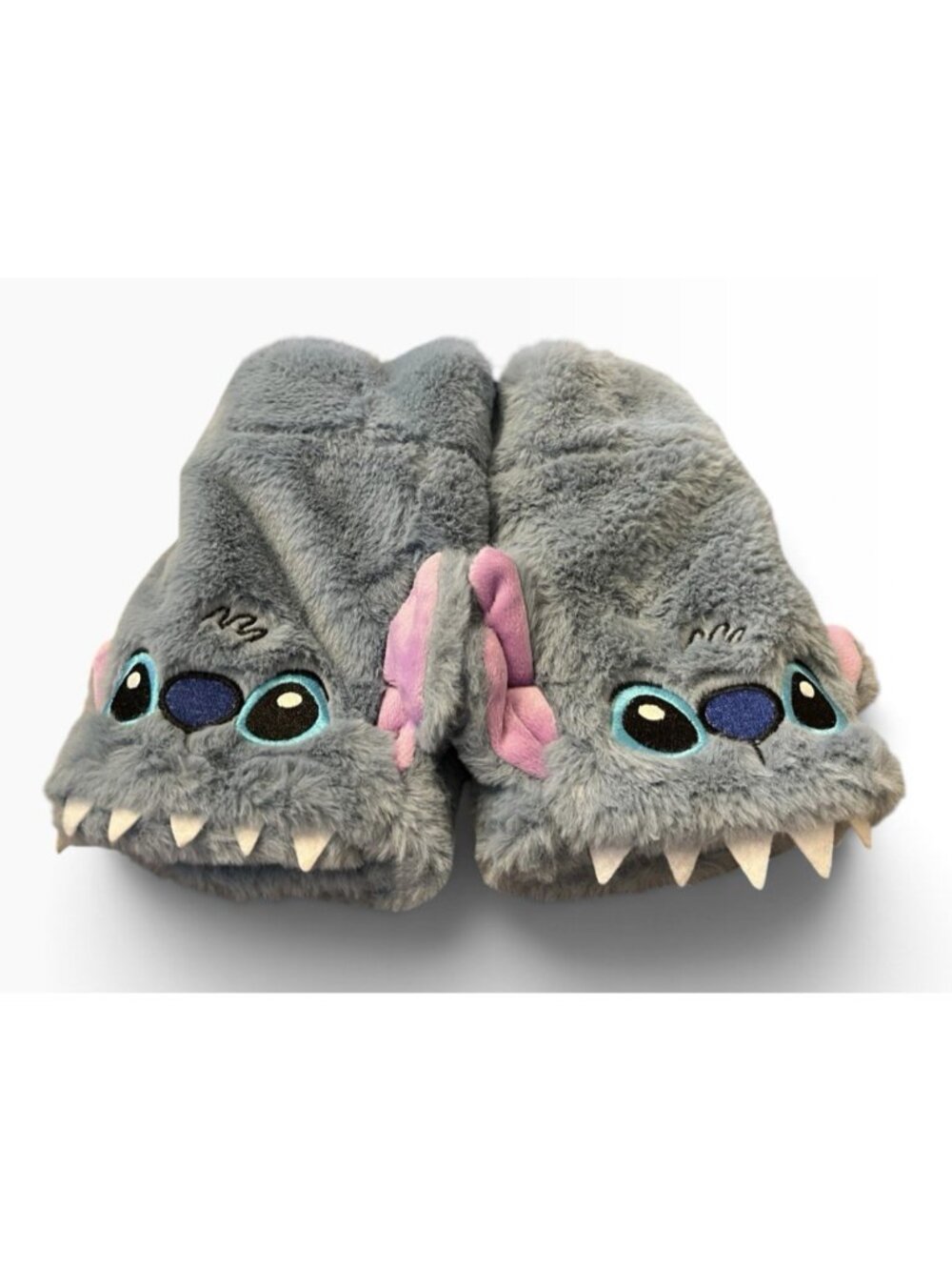 Disney Stitch Figural Biting Faux Fur Plush Fingerless Gloves Plush One SZ  NWT